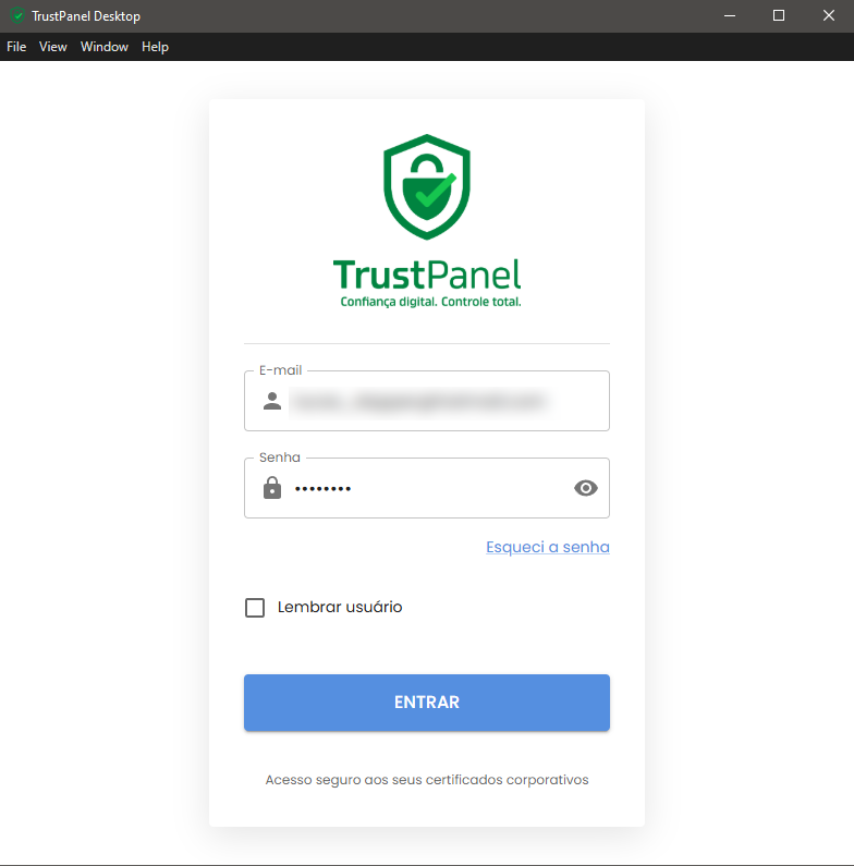 Login — TrustPanel Desktop