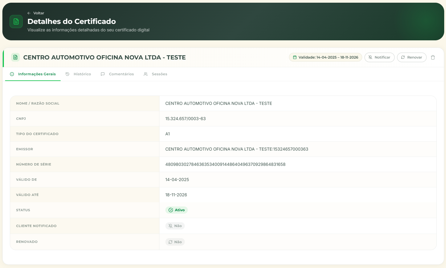 Informações Gerais