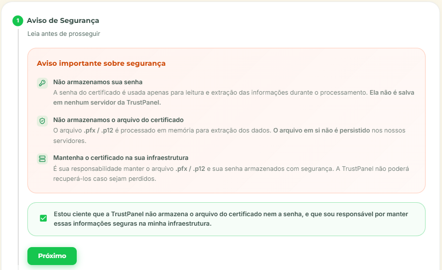 Aviso de Segurança