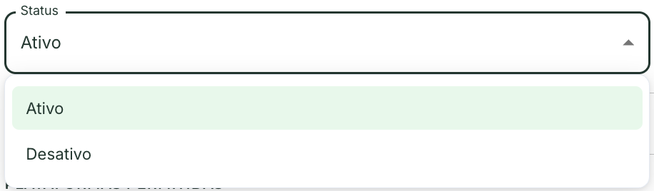 Dropdown de status